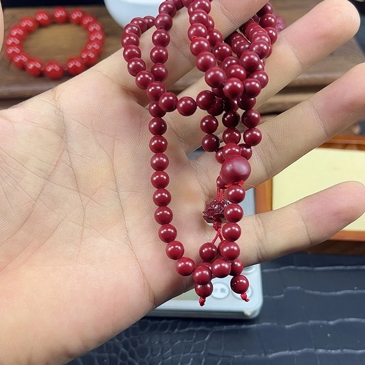 石英石纯铜朱砂手链项链