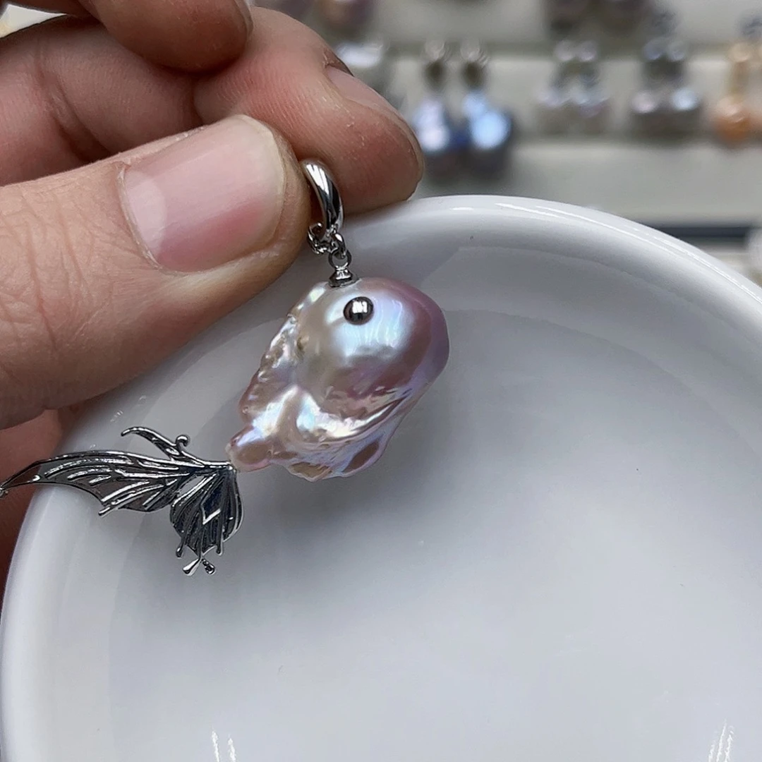 淡水珍珠吊坠(不含链)未镶嵌方*?05