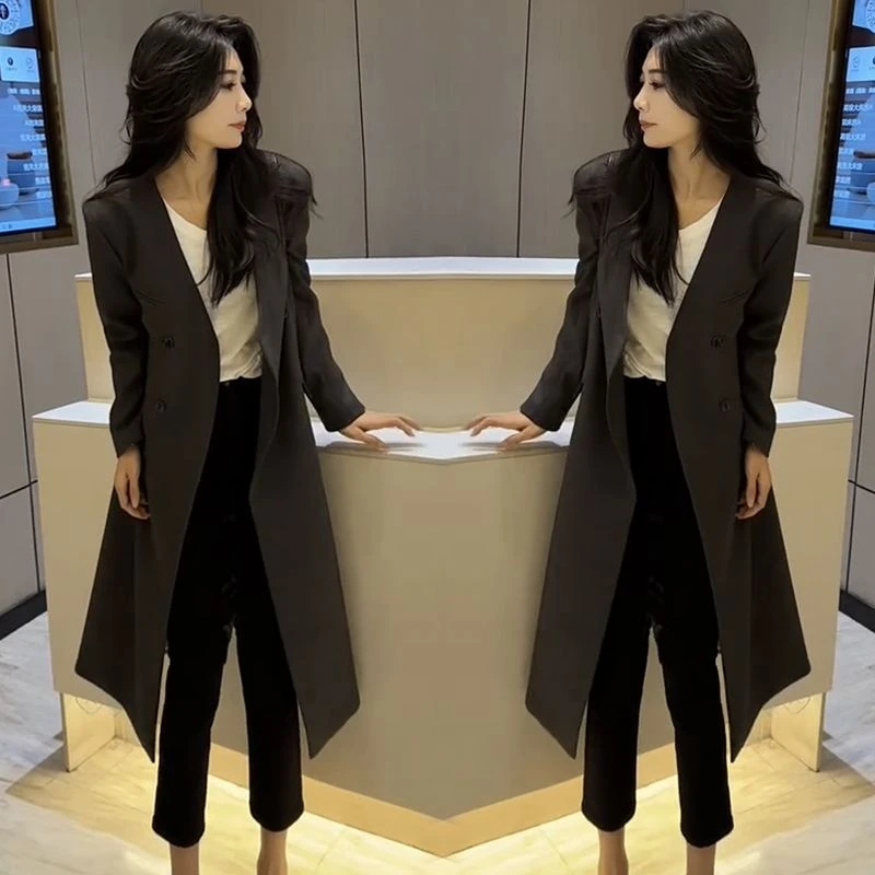 欧货风衣外套女春秋新款韩版宽松显瘦穿搭中长款休闲大衣女装潮