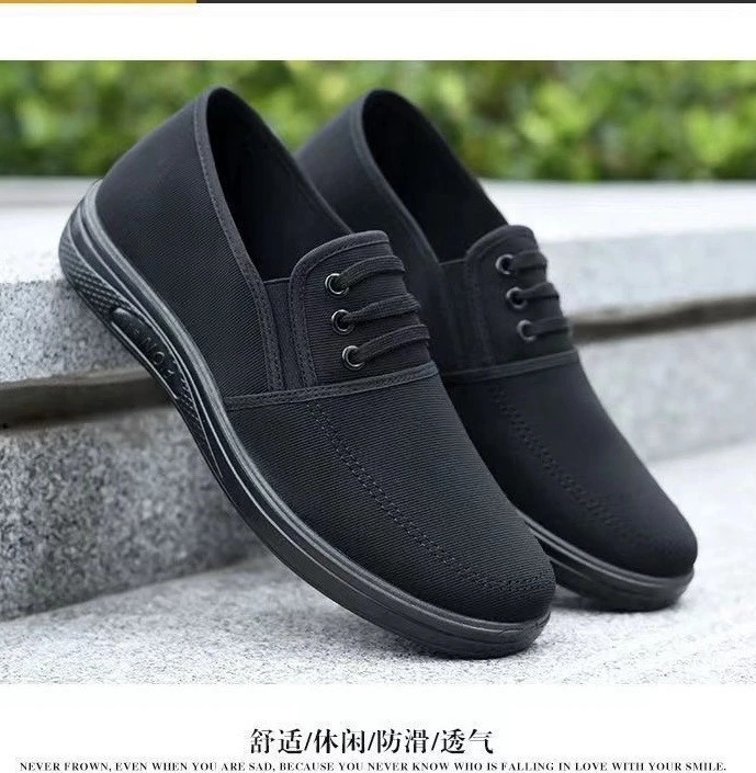 老北京男士布鞋春夏季单鞋防滑耐磨一脚蹬工作鞋干活鞋透气休闲鞋