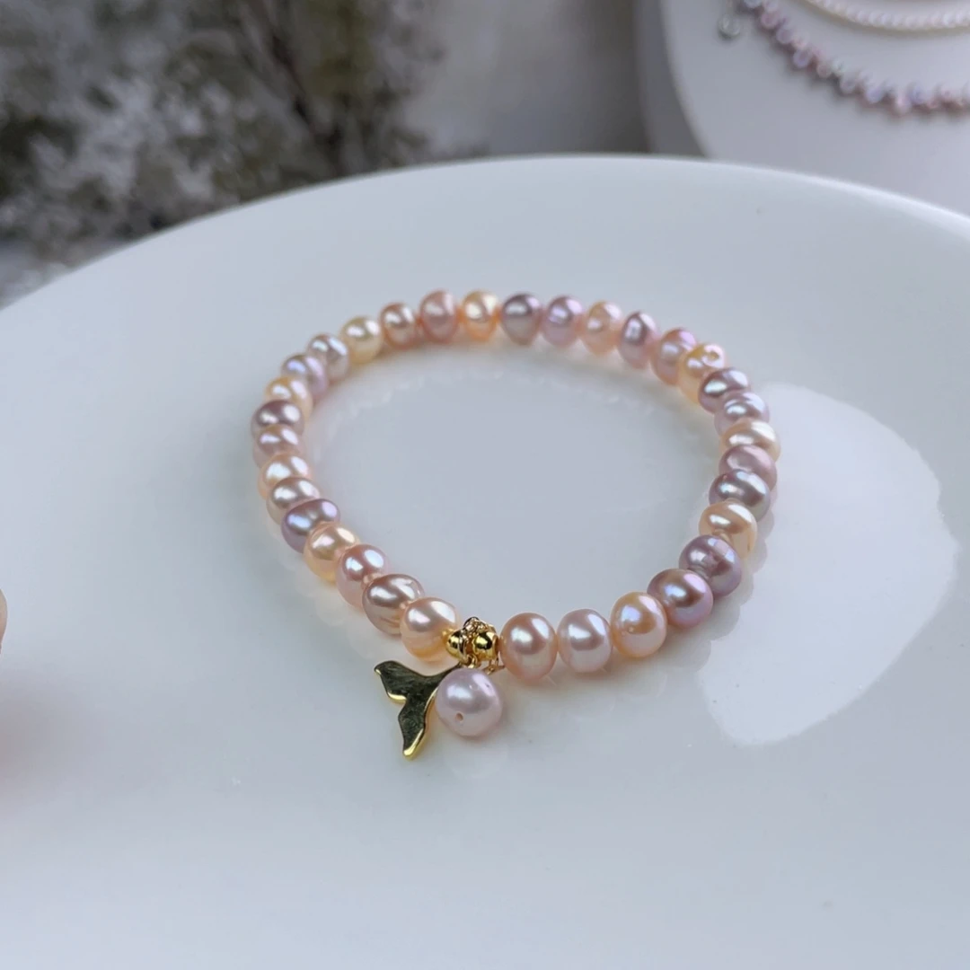 淡水珍珠手绳未镶嵌5～6mm微瑕