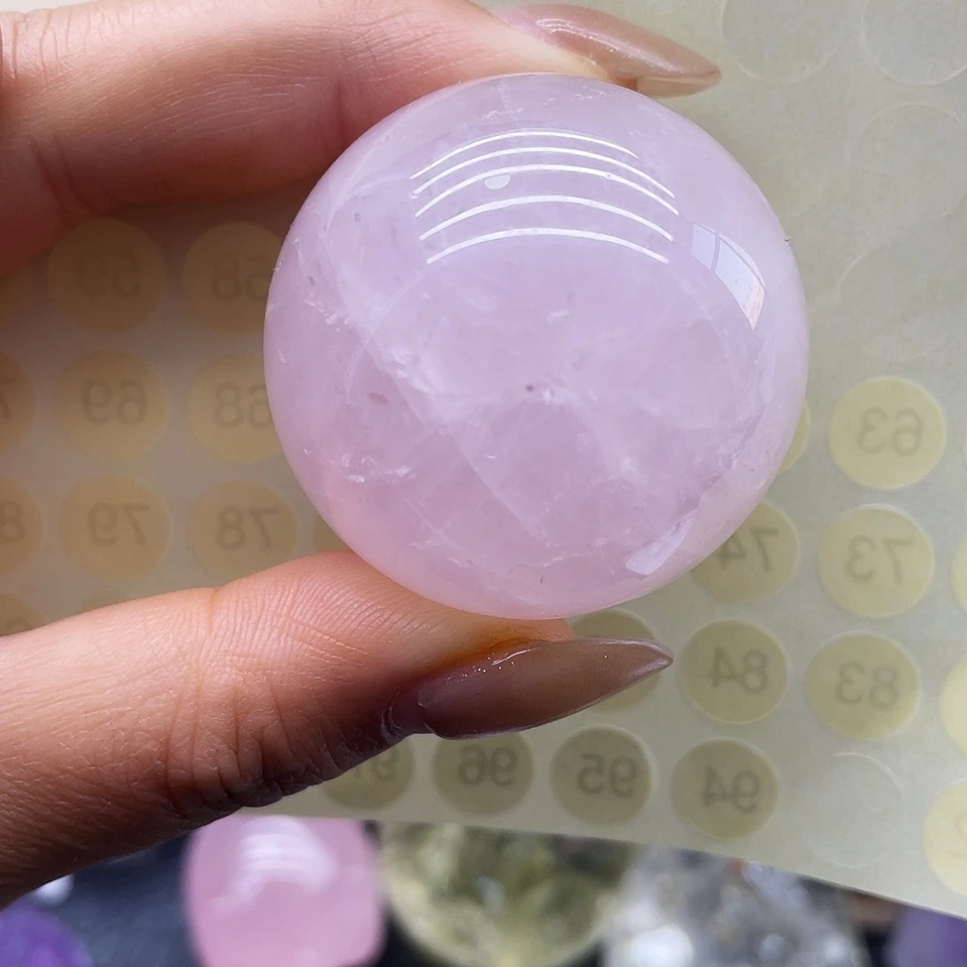 未镶嵌水晶珠宝半成品56粉晶4公分