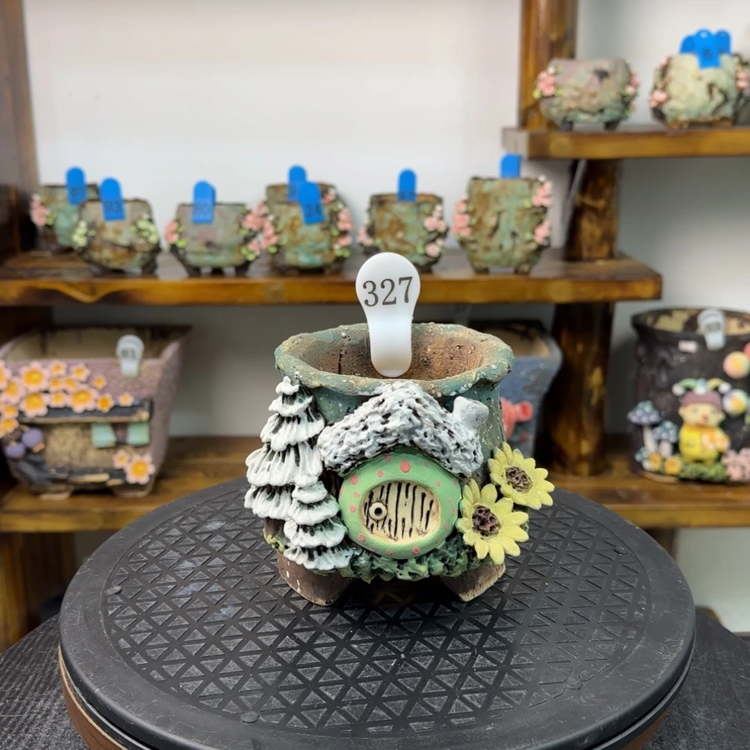 本默花器麦饭石花盆