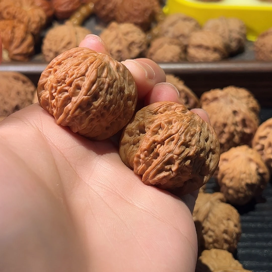 糖***猫文玩核桃把件红皮磨盘