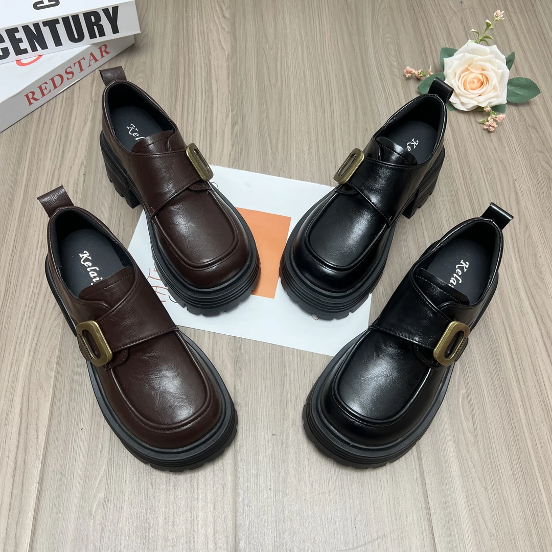 【TT】厚底英伦风小皮鞋女2025新款乐福鞋一脚蹬复古玛丽珍单鞋