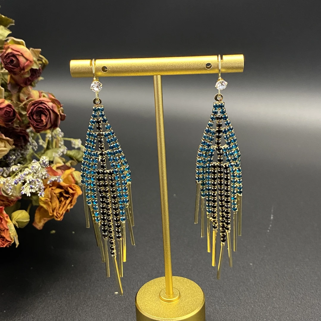 铜合金耳饰 【285】几何流苏耳环女长款显脸瘦耳坠韩国气质时尚耳饰