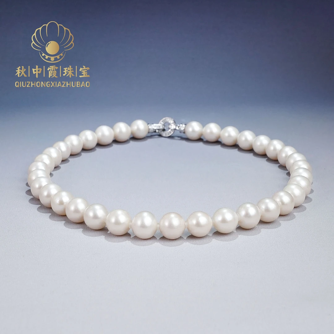 12-13mm月落A430  无核S925银淡水珍珠项链45cm