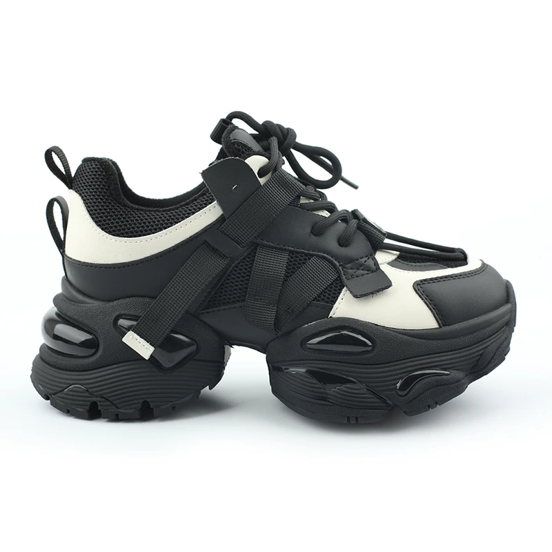 3173-16女鞋老爹鞋时尚百搭透气黑色潮流厚底ins