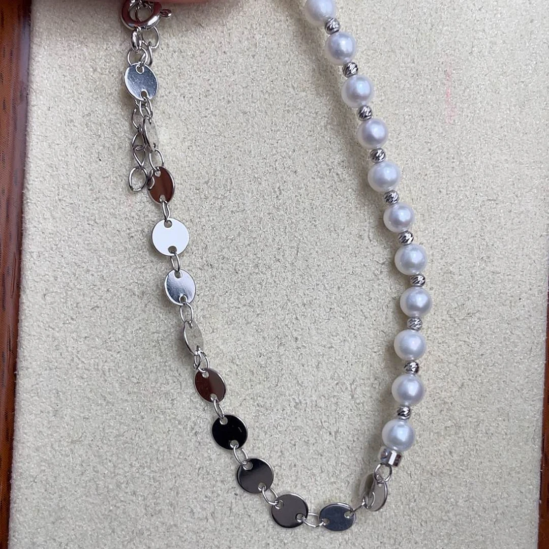 淡水珍珠手链银S925镶嵌