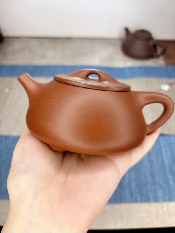 原矿紫泥半手工景舟石瓢壶