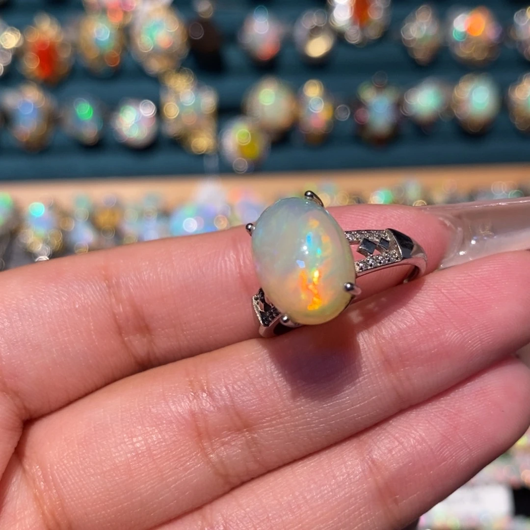 欧泊银S925镶嵌戒指