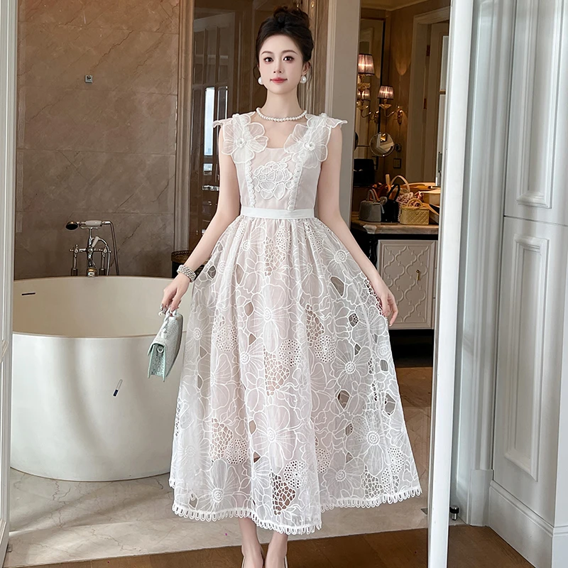 连衣裙优雅法式名媛显瘦气质蕾丝时尚轻奢高贵宴会仙气15152