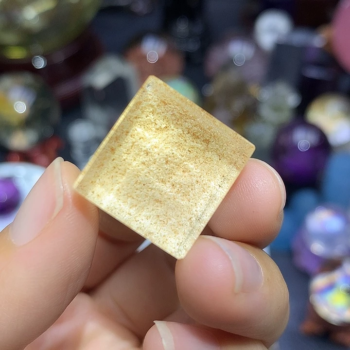 未镶嵌珠宝半成品水晶黄幽灵方糖