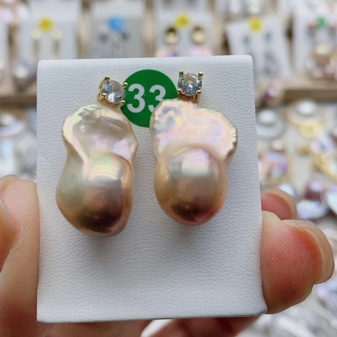 【闪购商品】淡水珍珠耳饰银S925镶嵌