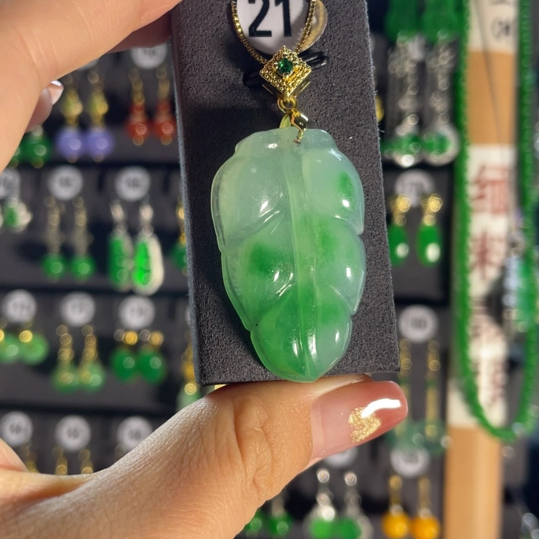 翡翠银S925镶嵌耳饰217