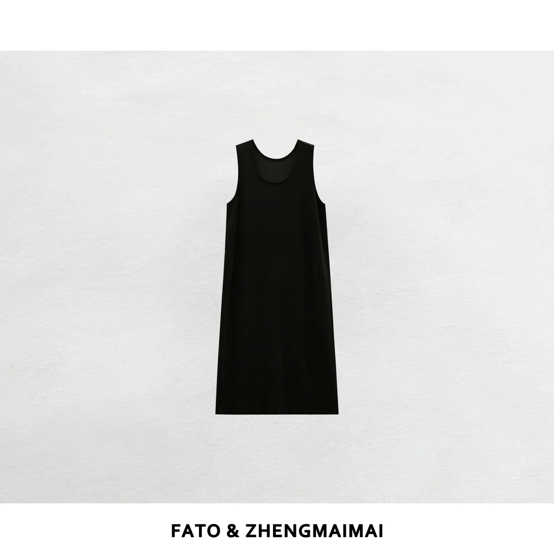 【郑买买】简墨 夏日新款韩系时尚高贵气质黑色轻奢连衣裙XM50628Q2