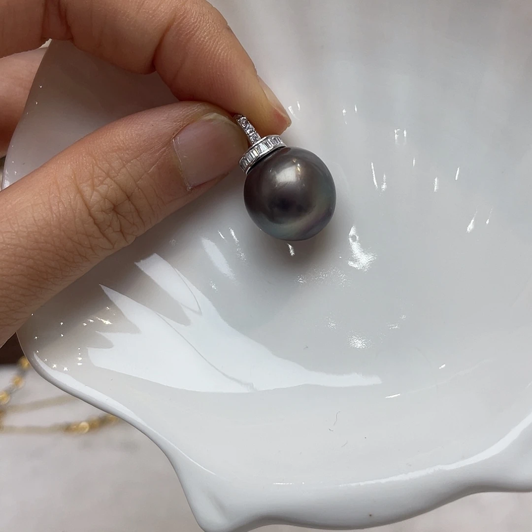 海水珍珠吊坠(不含链)银S925镶嵌