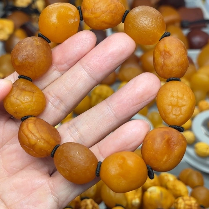 琥珀未镶嵌裸石天然蜜蜡手串