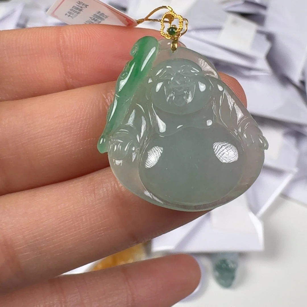 翡翠18K金镶嵌颈饰11