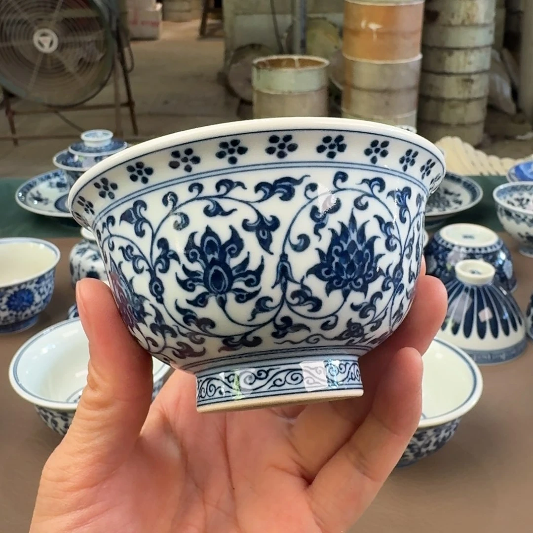 桥***雨杯景德镇陶瓷手工手绘