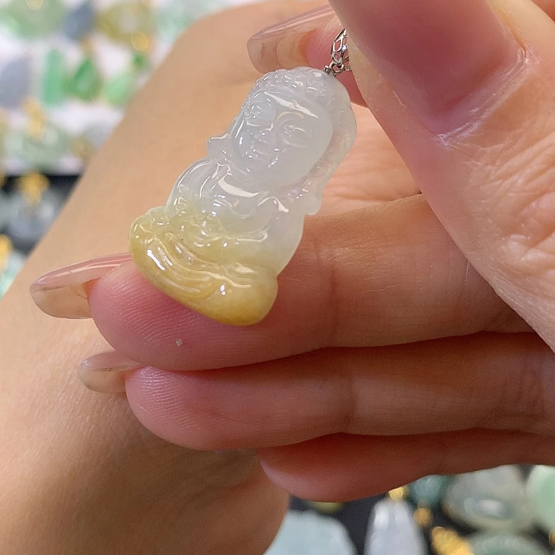 【闪购商品】翡翠吊坠(赠链)18K金镶嵌