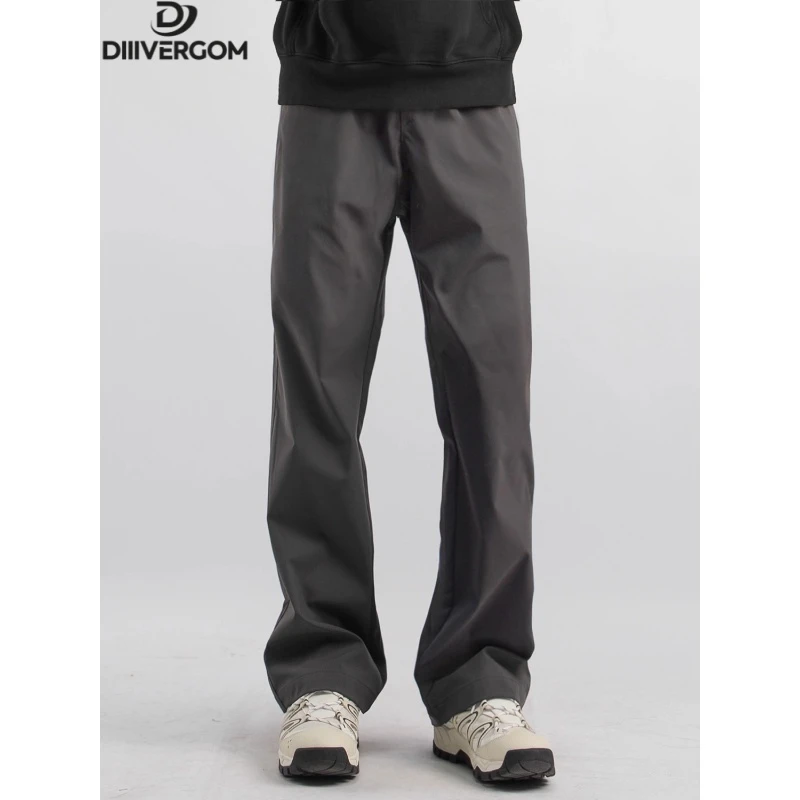 2025秋季新款宽松户外运动休闲长裤男生防风徒步露营直筒登山裤男