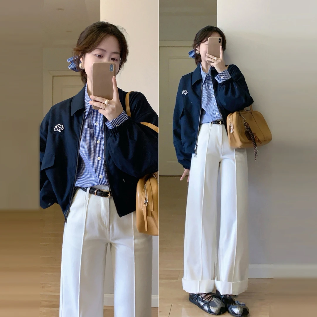 早秋季小个子韩系工装风短款夹克外套女2025新款爆款外搭休闲上衣