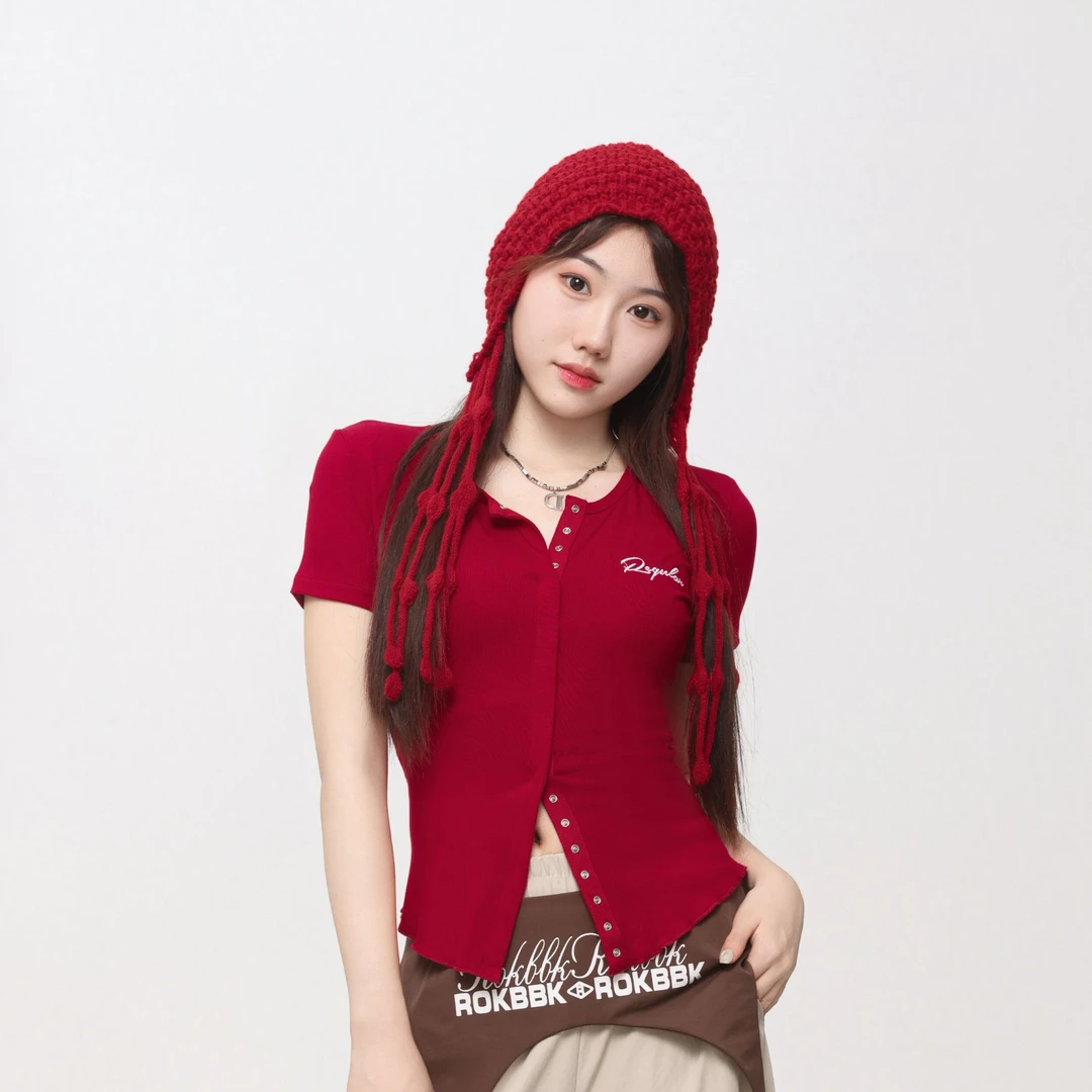 春夏秋季广场舞修身刺绣小开衫暗扣辣妹长袖/短袖T恤