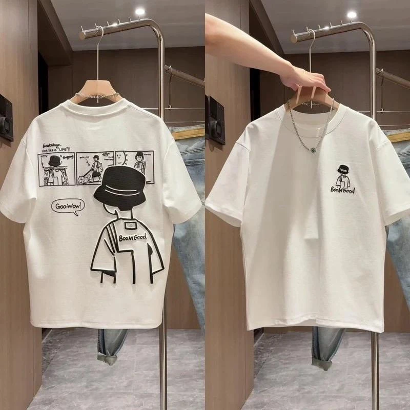 2025新款爆款夏季纯棉半袖休闲高档男士短袖t恤体恤潮牌百搭上衣T