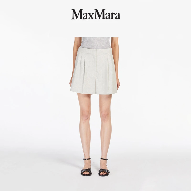 MaxMara 2025春夏新品女装高腰直筒短裤6141025206