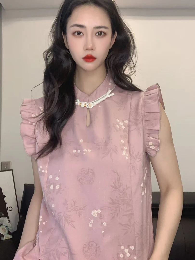 九月   花竹  新中式简约气质宽松显瘦短袖