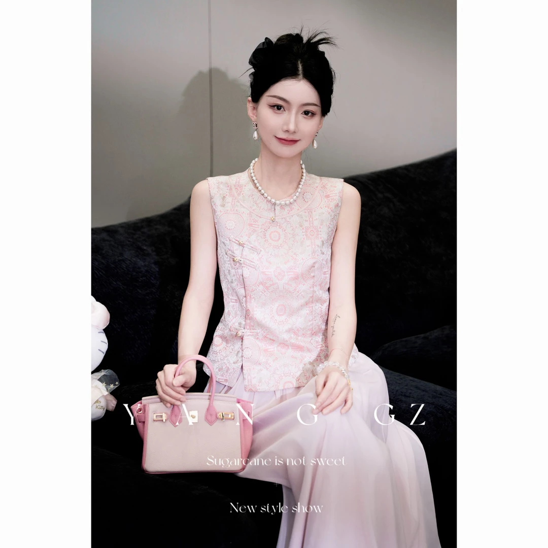 YANG GZ【蕙质兰心】新中式八达晕纹斜门襟马甲女 GZ5152GL602357