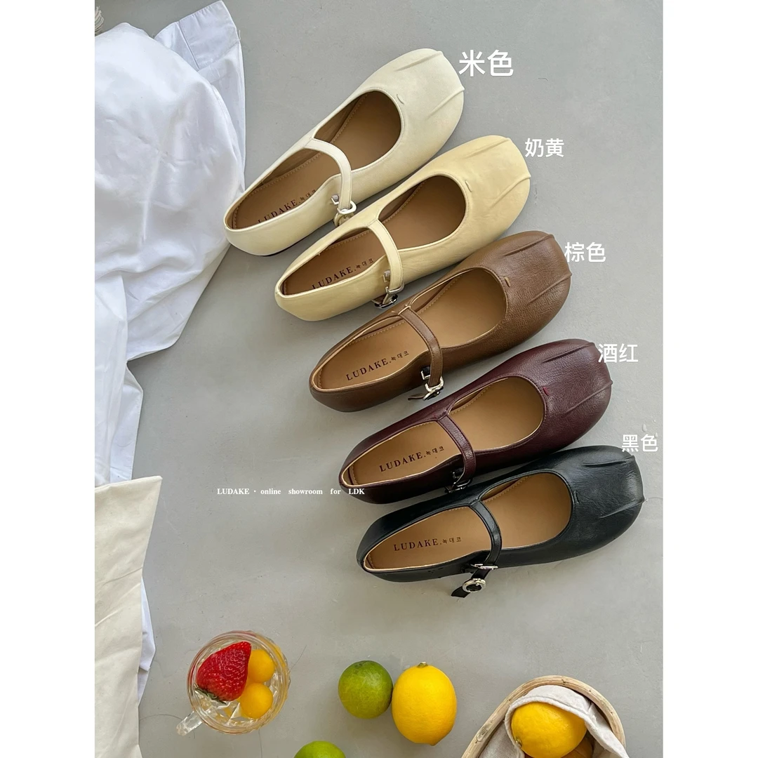 【NO退NO换】鑫燃KIKI 时尚小众高级感一字带小单鞋 6002 MDG （F）