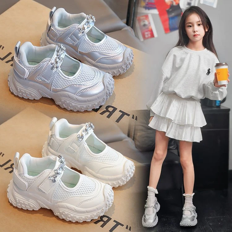 女童运动鞋2025夏季新款儿童网鞋透气玛丽珍老爹鞋时尚软底休闲鞋