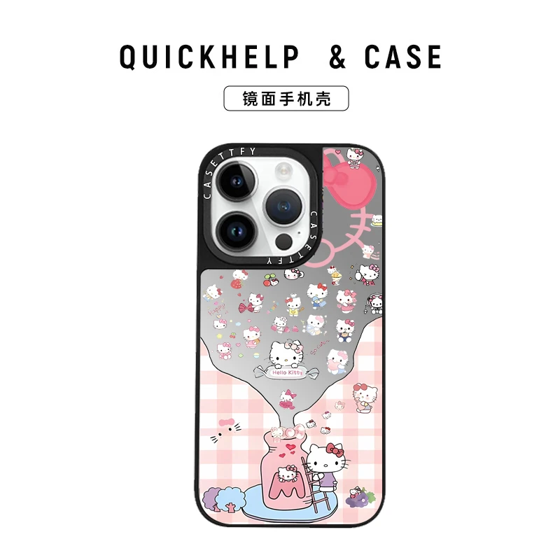 奶瓶收集KT猫适用苹果16手机壳13保护壳苹果iPhone15/14镜面12新