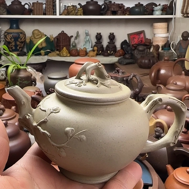 本山绿泥茶壶原矿紫砂全手工