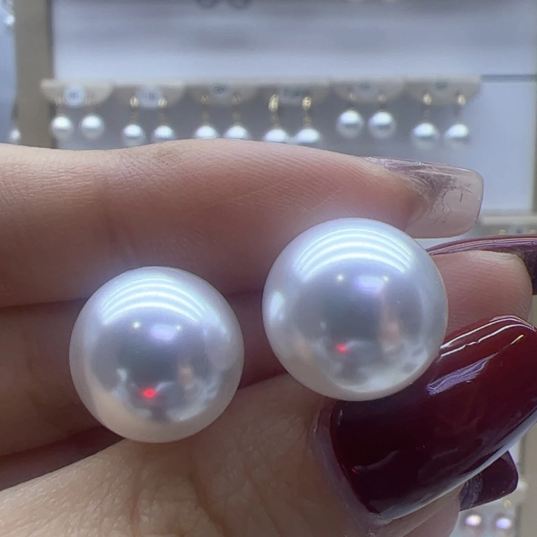 淡水珍珠耳饰18K金镶嵌