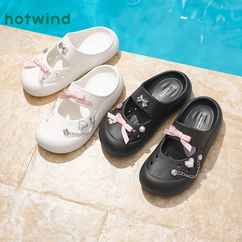 【热风门店同款】热风2025年夏季新款女士时尚拖鞋H62W25219