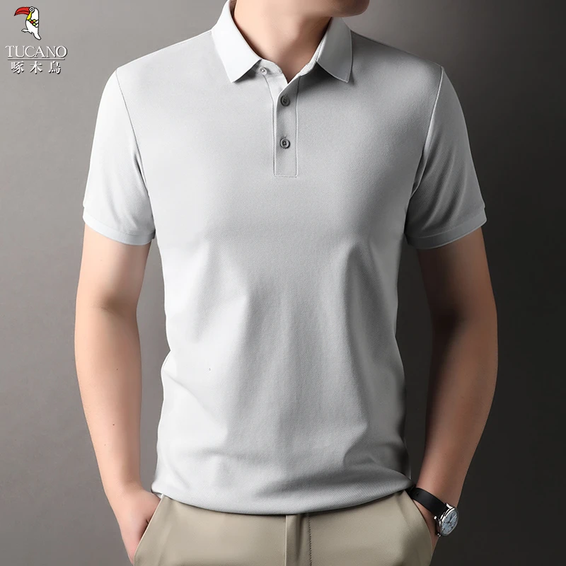 啄木鸟2025春季亲肤柔软日常百搭时尚经典大方男士上衣短袖