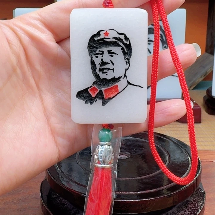 石材4✖️6汉白玉车挂文武