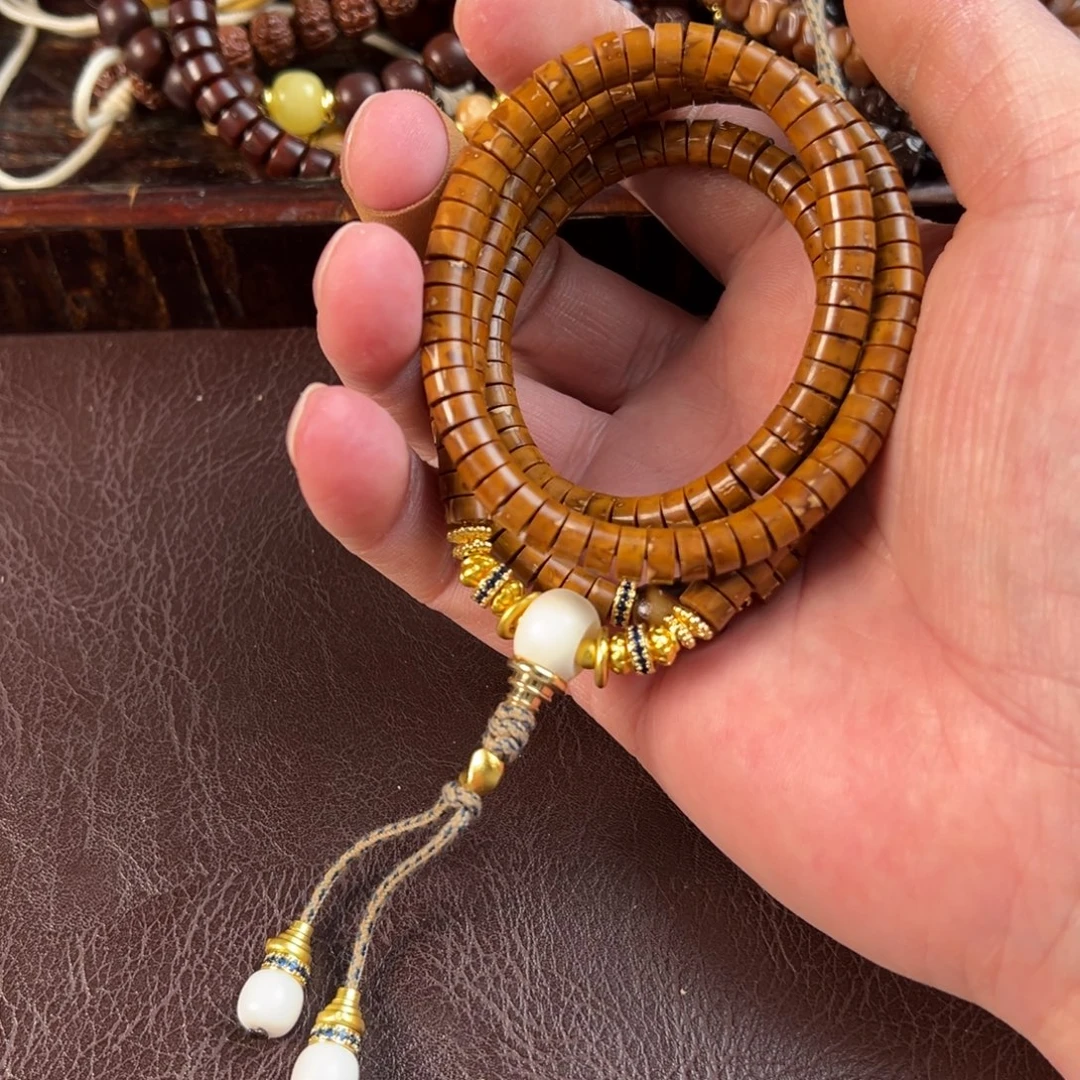 星月菩提吊坠DIY紫金鼠长串白三通