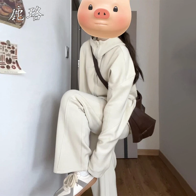 夏日季运动套装女2025新款时尚高级感拉链卫衣初春韩系搭配一整套