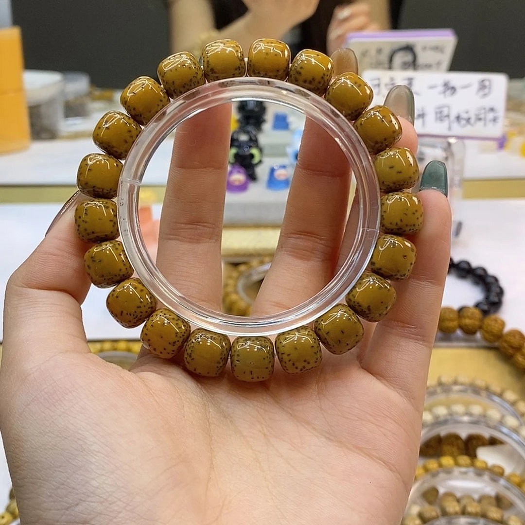 星月菩提吊坠11x10古铜石玉半壁江山侧留白