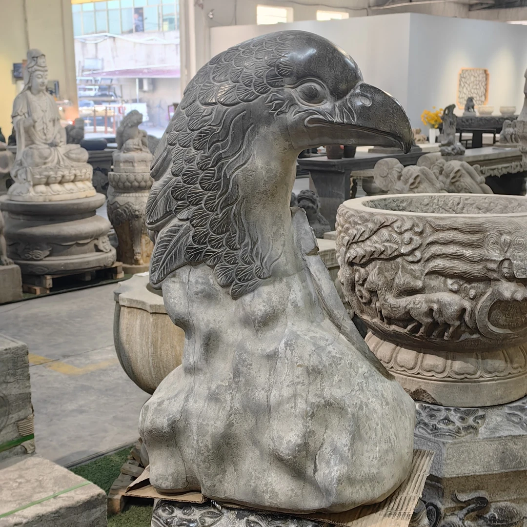 天然原石鹰首庭院雅室公司酒店会所别墅摆件高端大气包邮不包卸车