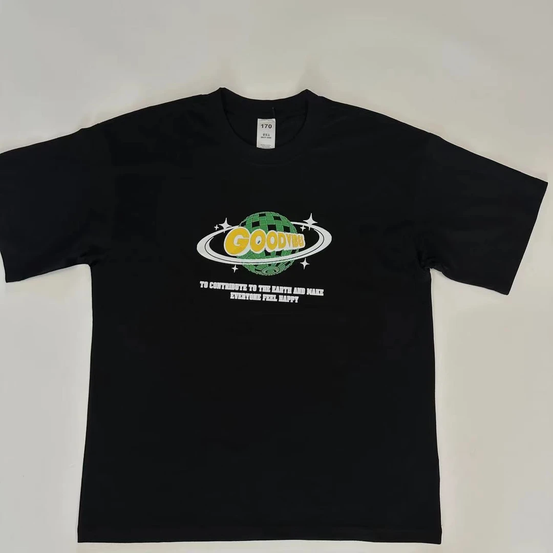 美式GOOD环球印花童装T恤2025春夏宽松五分袖休闲短袖男女童上衣