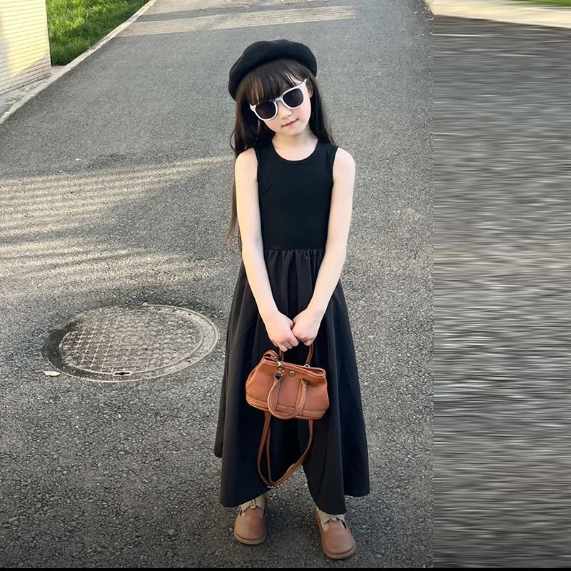 女童连衣裙夏装休闲风时尚公主裙宝宝长款夏季少女风小中大童洋气