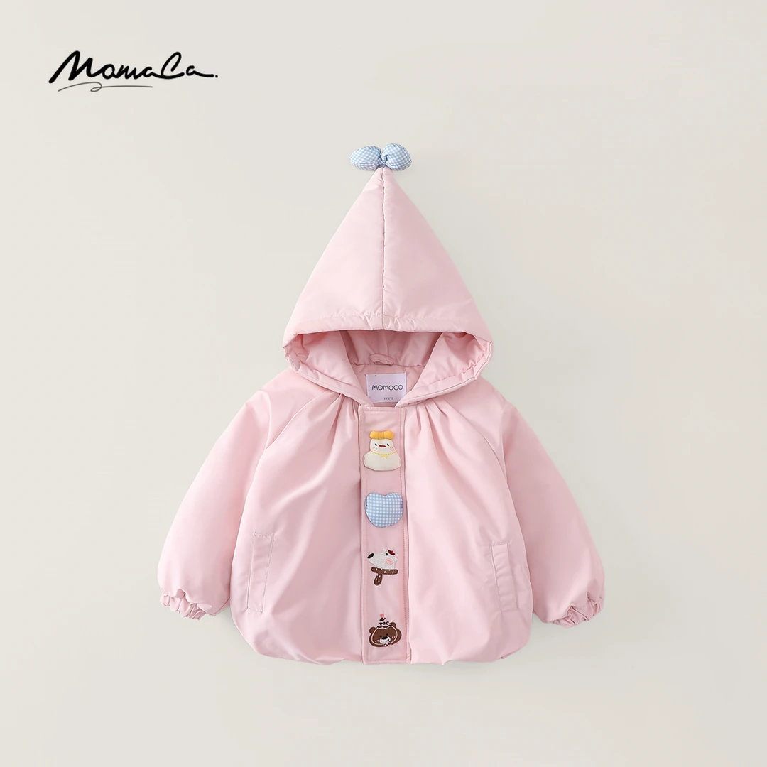 MOMOCO冬季新款女童洋气魔法帽玩偶甜美棉服外套77880113003
