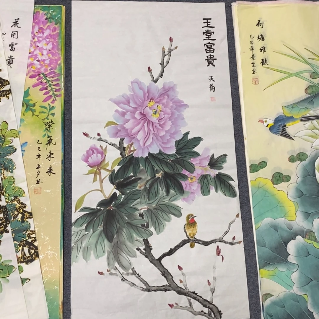 国画尺寸100✖️50三尺精品手绘画