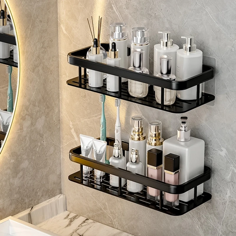 九牧王卫生间置物架厕所浴室澡间手漱台免打孔壁挂式淋浴收纳架子