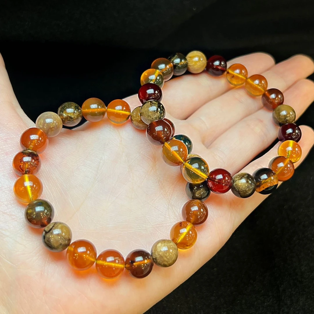 【小宝珠宝】24 T1378-琥珀多宝单圈手串-多样性发其一-9mm